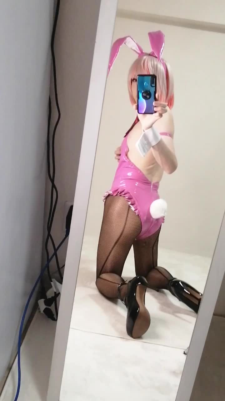 [no porn] Pink Bunny Sissy horny temptation