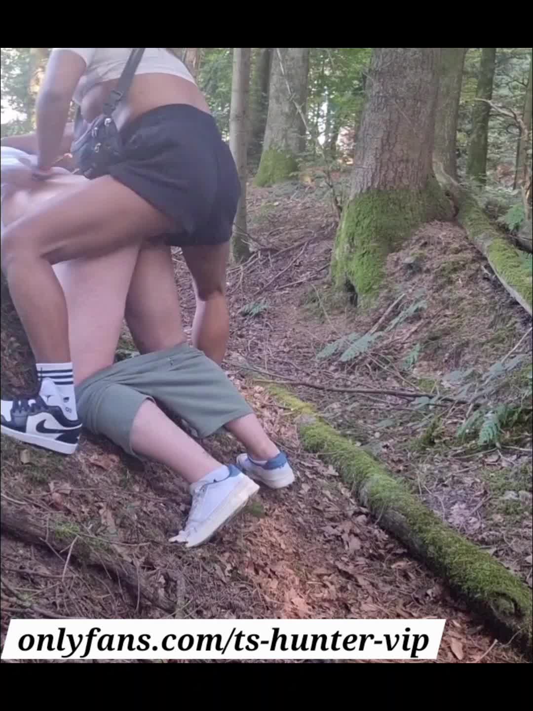 shemale big cock fucks a guy in the woods